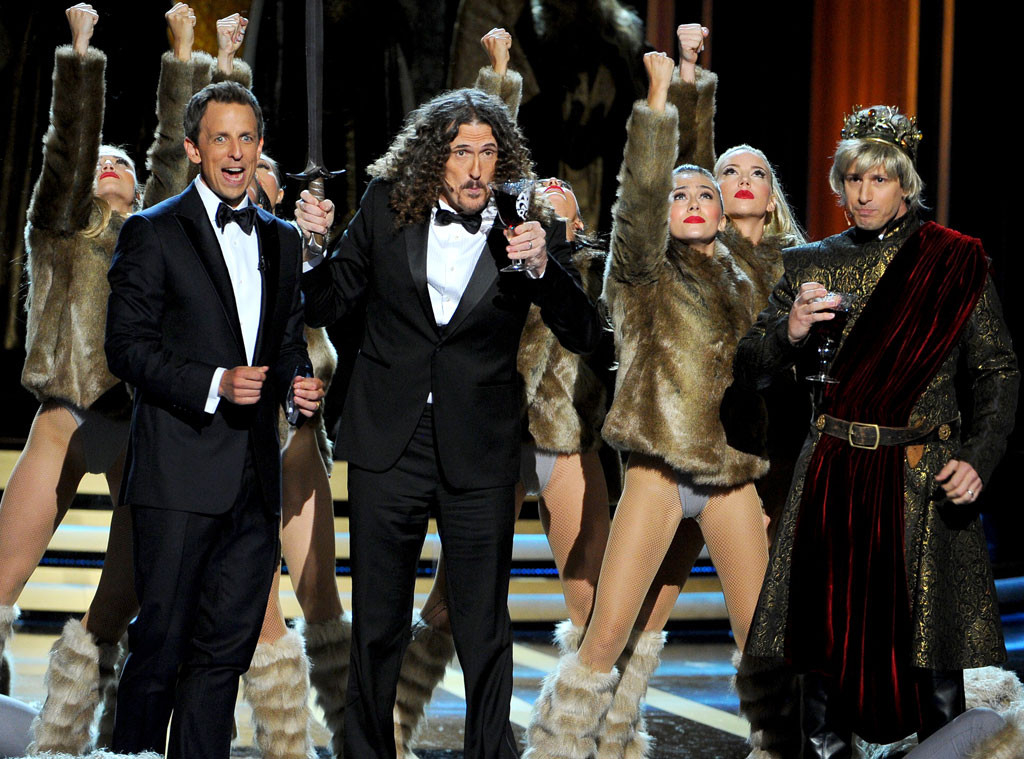 Seth Meyers, Weird Al Yankovic, Andy Samberg, Emmy Awards 2014 Show Seth Meyers, Weird Al Yankovic, Andy Samberg, Emmy Awards 2014 Show